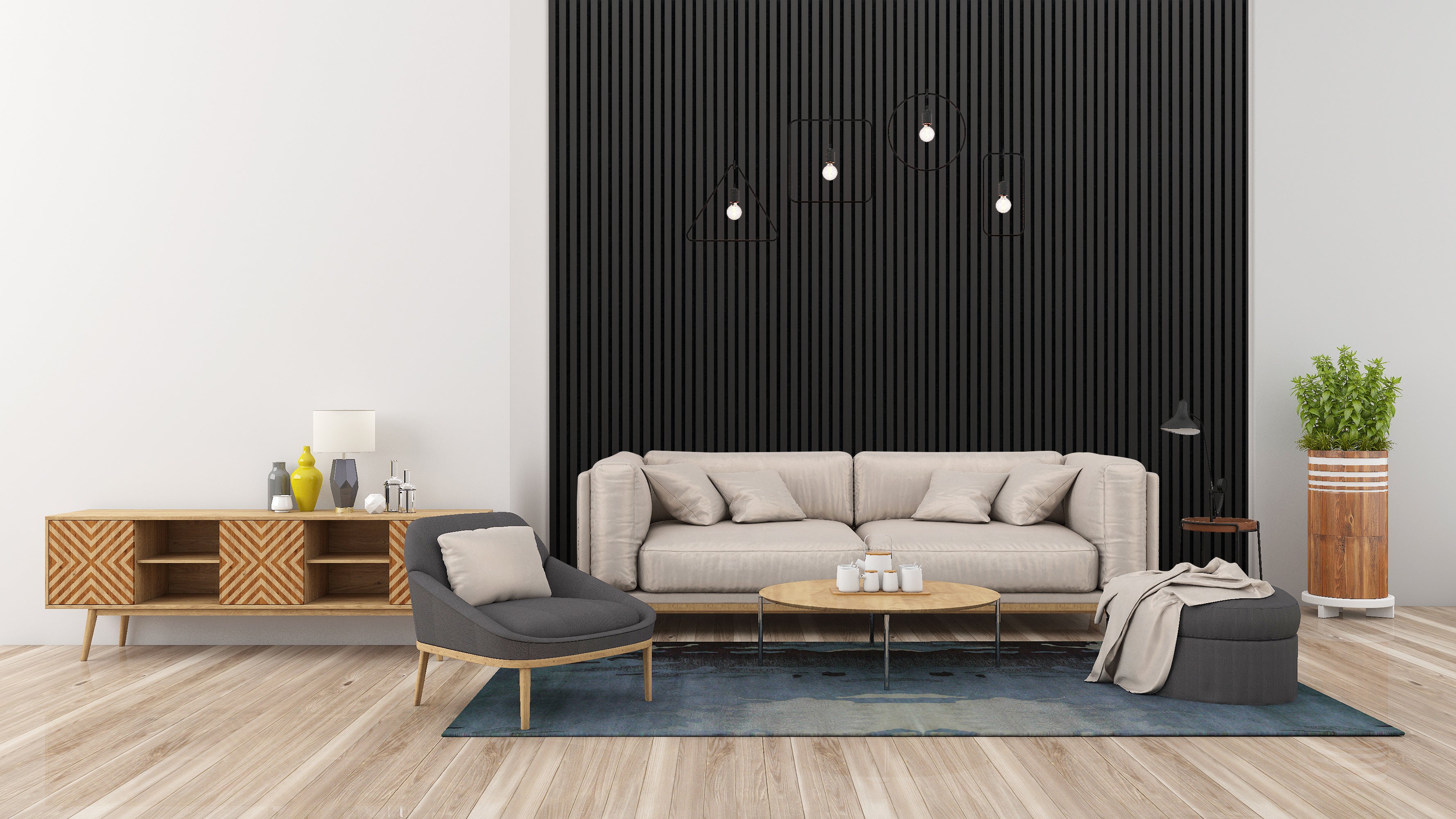 Painel Ripado Acústico ODEM Decowall Black Oak - Carvalho Negro 60x120cm