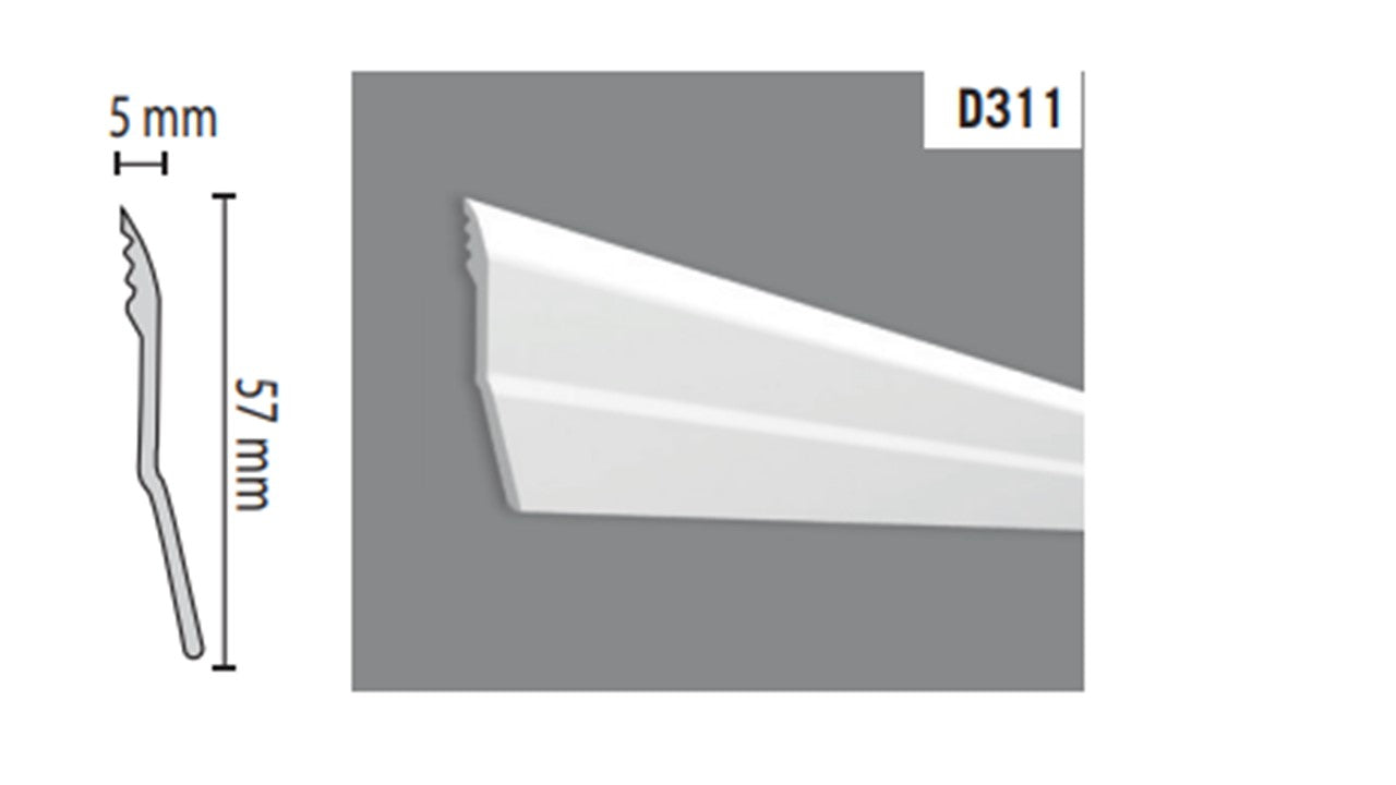 Rodapé Poliestireno HD - Slim 57mm-Caixa
