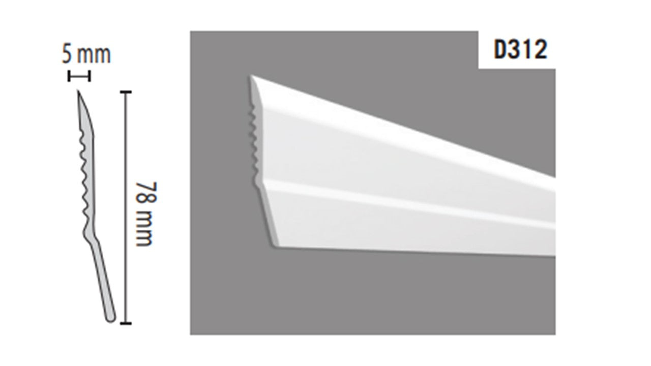 Rodapé Poliestireno HD - Slim 78mm-Caixa
