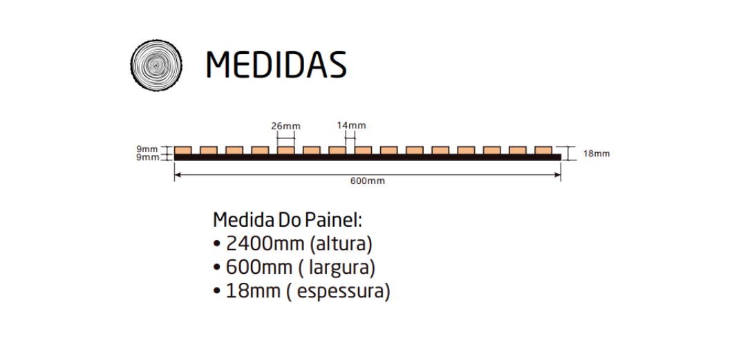 Painel Ripado Acústico ODEM Decowall Black Oak - Carvalho Negro 60x120cm