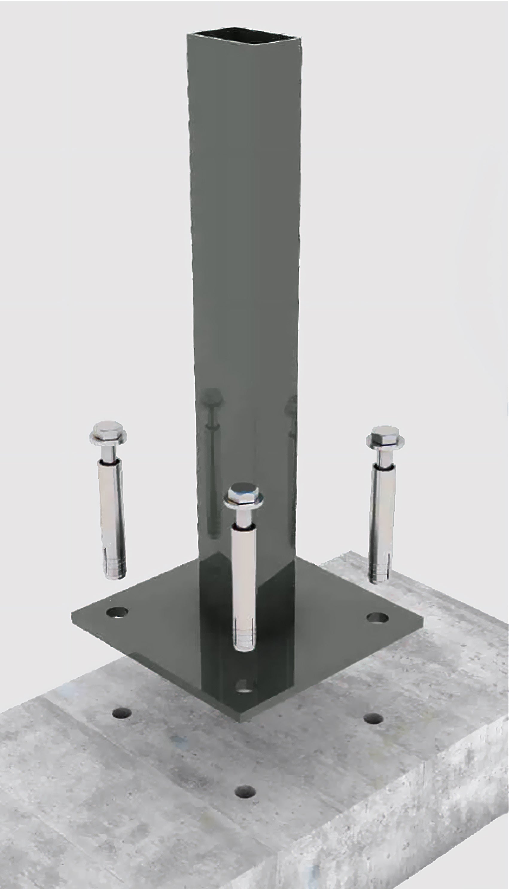 Poste com Base cinza RAL 7016