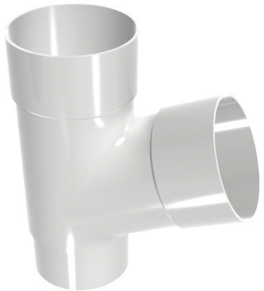Ramo de tubo Cal Classic DE340 branco, conector resistente para sistemas de drenagem.