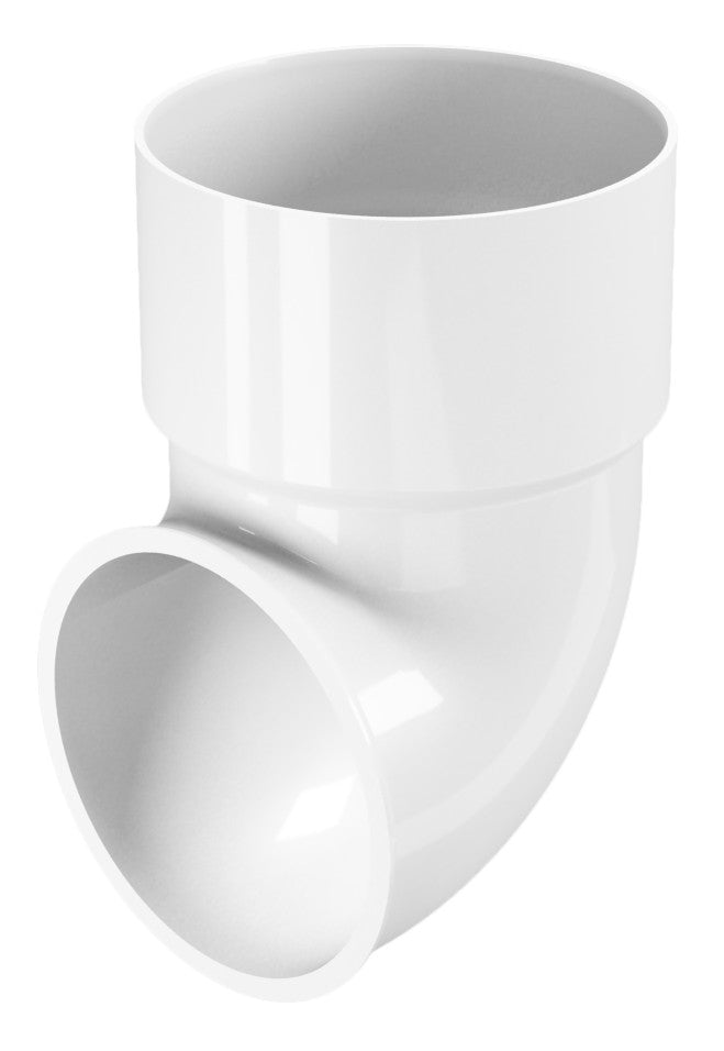 Curva final Classic, peça resistente para sistemas de caleiras e drenagem.
