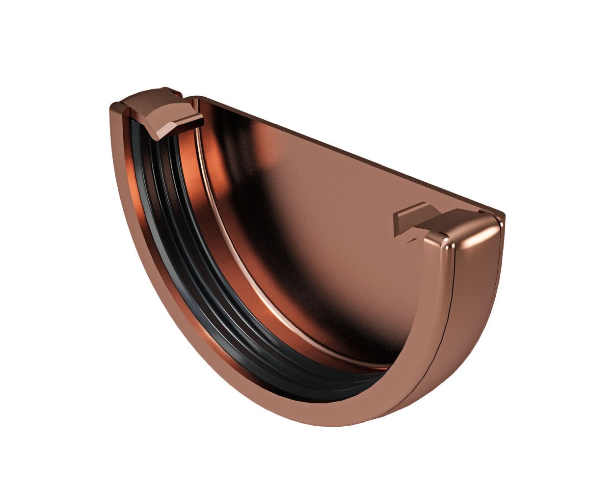 Tampa final para caleira DE430 branca, peça resistente para sistemas de drenagem.