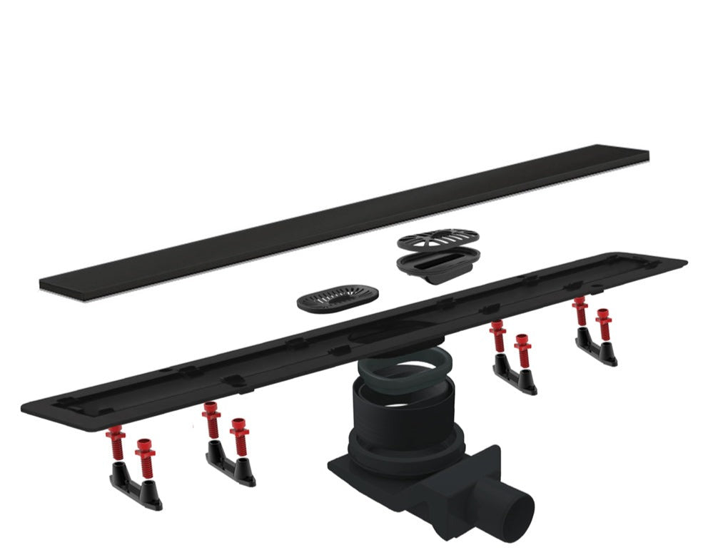 Canal Duche Frameless Grelha Preto Mate