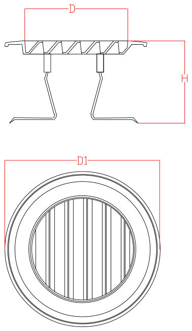 Grelha de Ventilação | Redonda | PVC com Mola