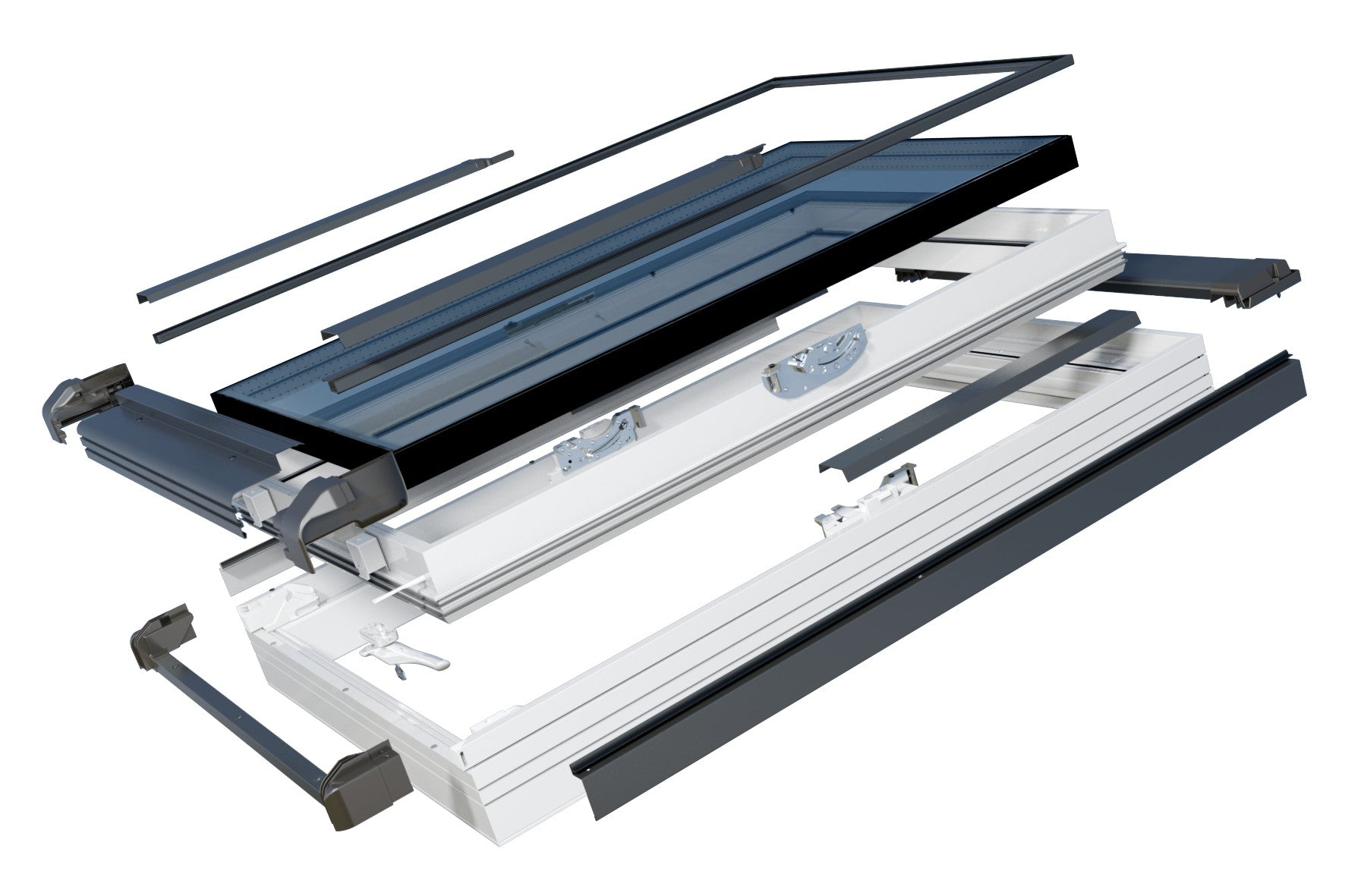 Janela de Sótão em PVC  Abertura Basculante | BGOV  Dobradiça Central