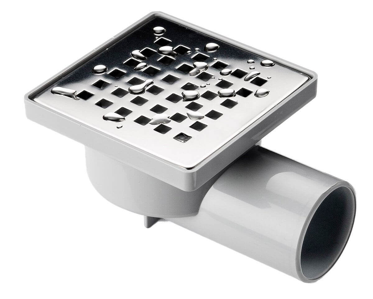 Ralo de duche Easy 10x10, eficiente e discreto. Perfeito para escoamento seguro em casas de banho.