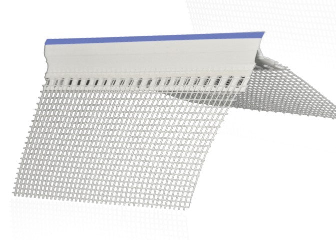 Rede paraspigolo em alumínio e plástico com rede, proteção eficiente para arestas.