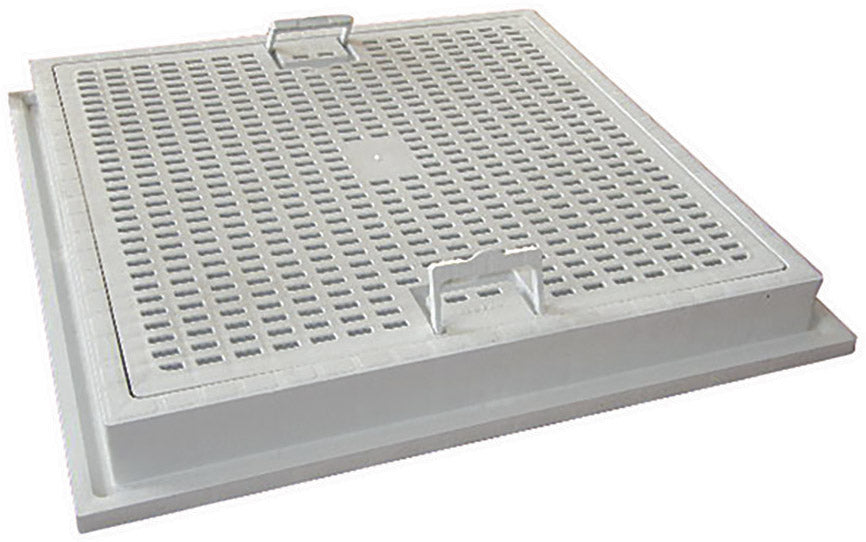 Tampa com aro sifonada Lux, peça robusta para escoamento de água em áreas técnicas.