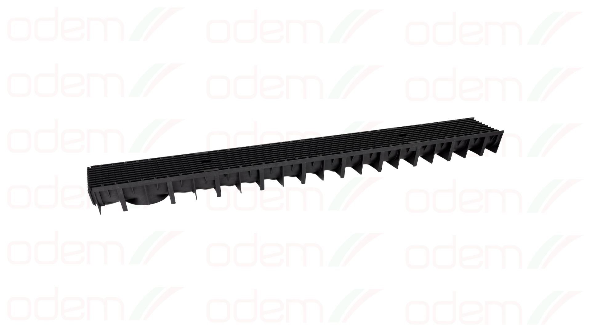 Canal 4YOU H7 Preto + Grelha plástica A15 100x12x9,2cm. Resistente e funcional. Ideal para sistemas de drenagem e escoamento de água.