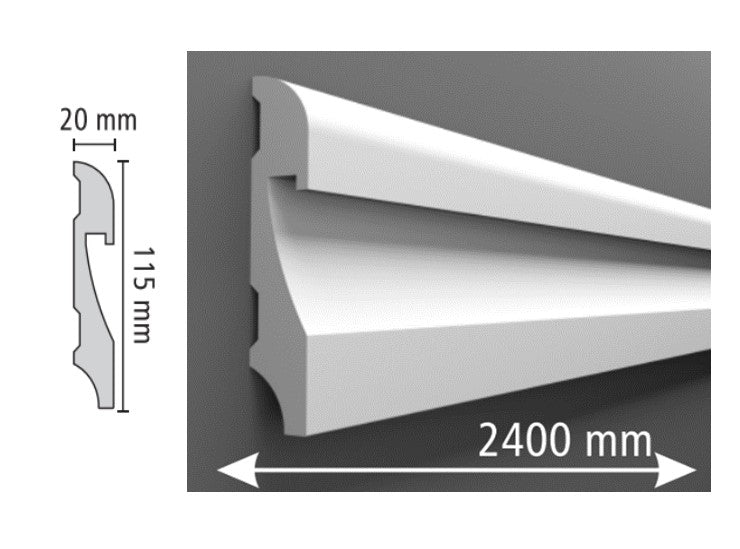 Rodapé HD, solução decorativa resistente. Ideal para acabamentos de interiores com design sofisticado.