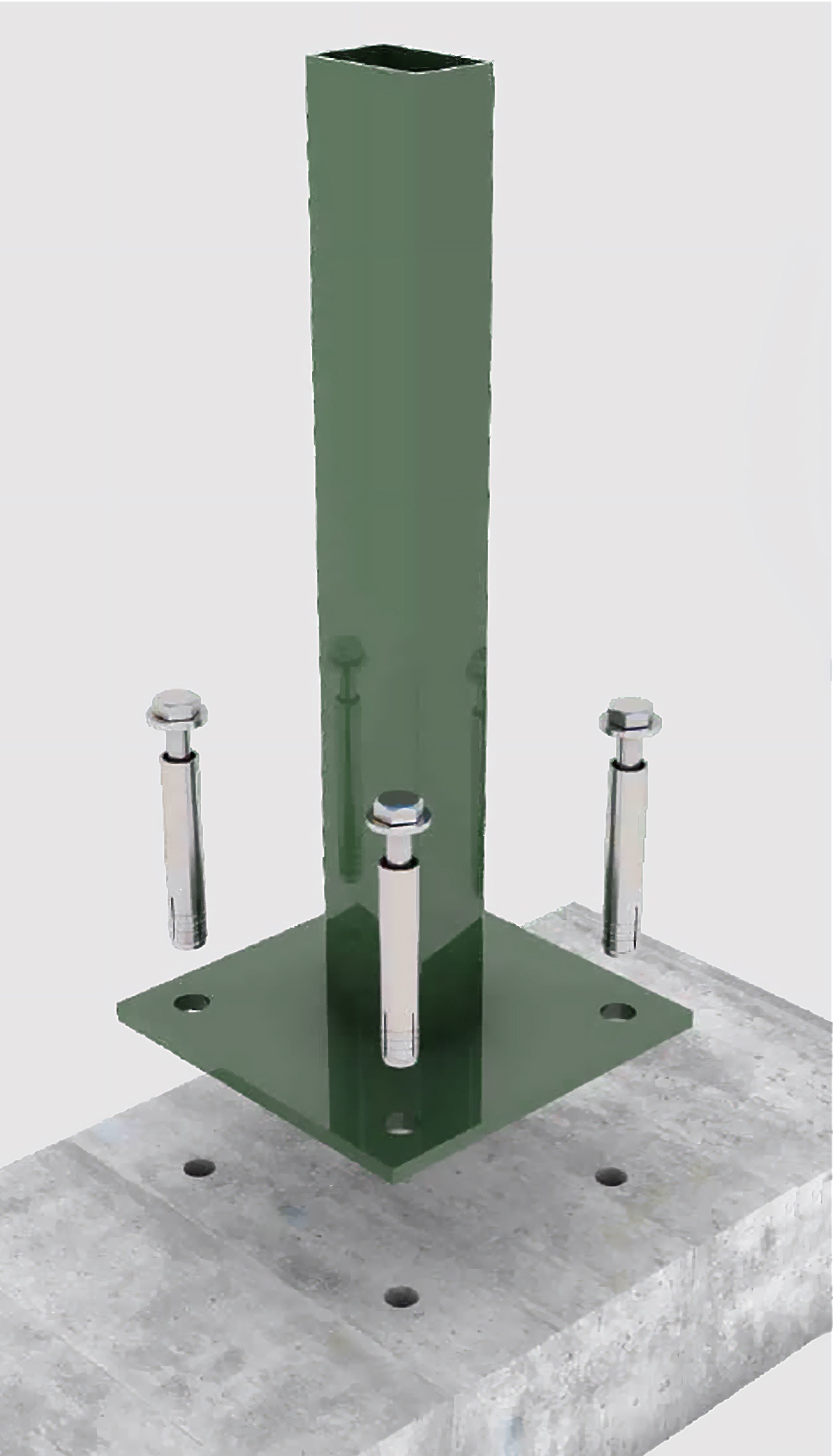 Vedação com poste verde, estrutura resistente para delimitação de espaços exteriores. Fácil instalação e durabilidade.