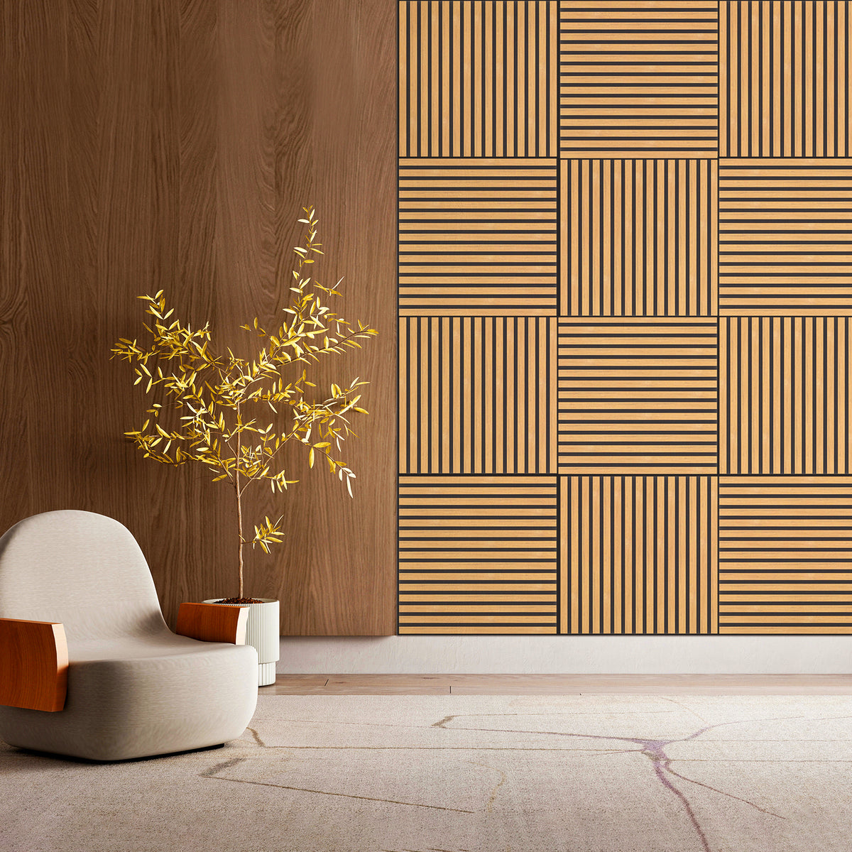 Painel Ripado Acústico ODEM Decowall 60x60cm