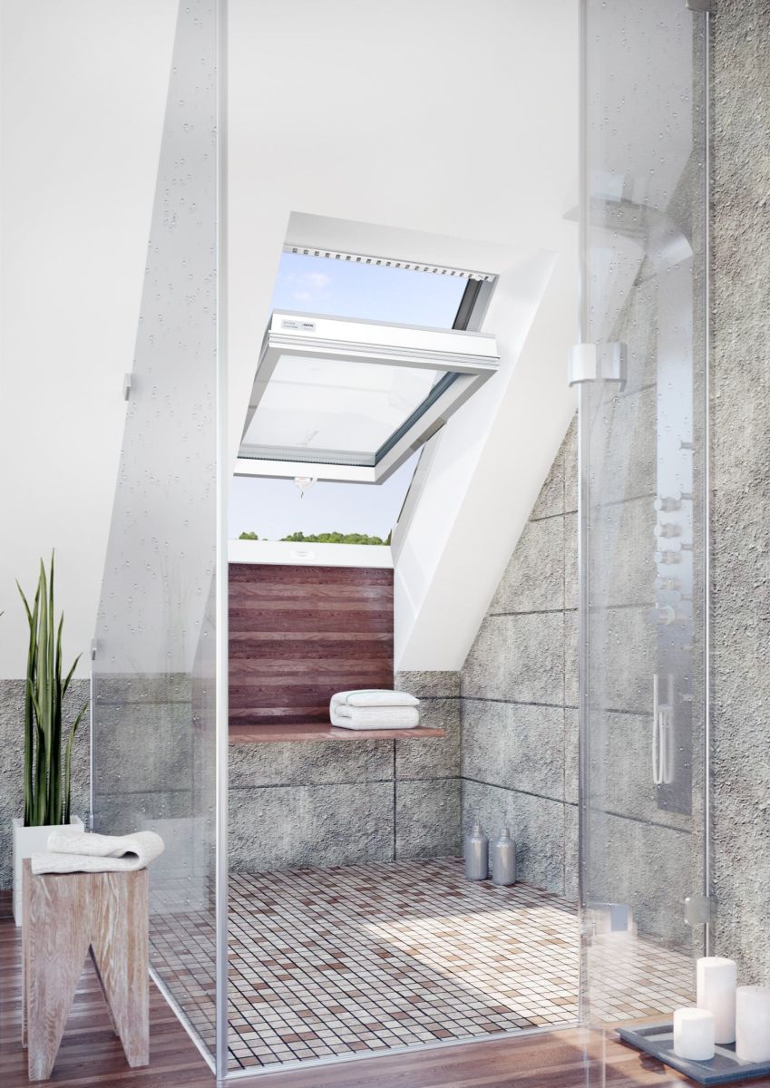 Janela de Sótão em PVC  Abertura Basculante | BGOV  Dobradiça Central