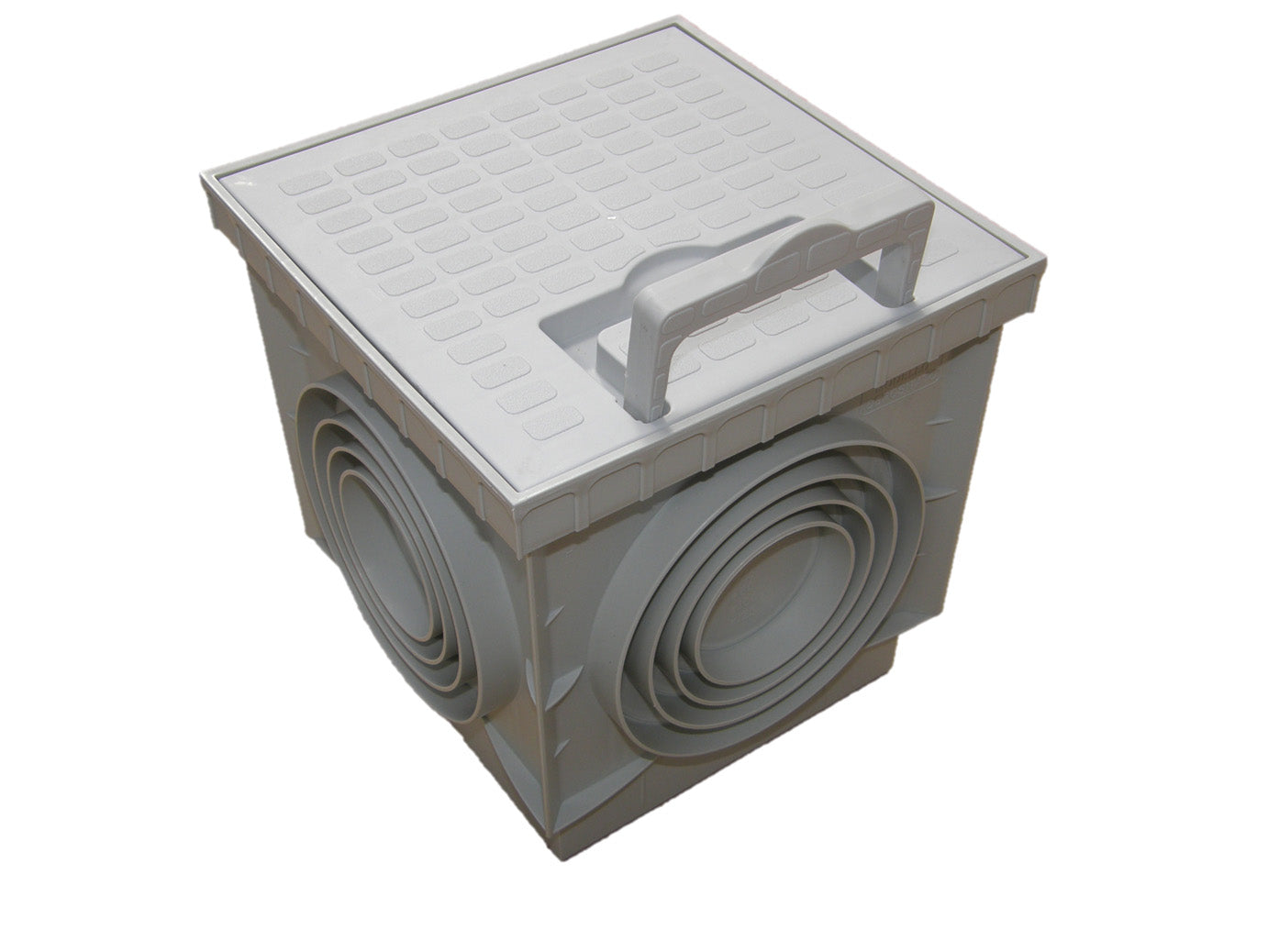 Caixa cúbica com tampa LUX e pega, solução prática para armazenamento e organização.