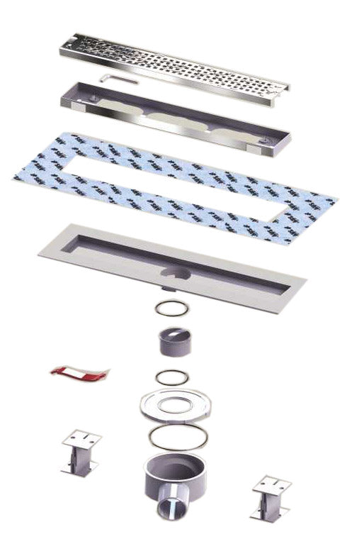 Canal Duche ODEM Updrain com Grelha Inox Onda