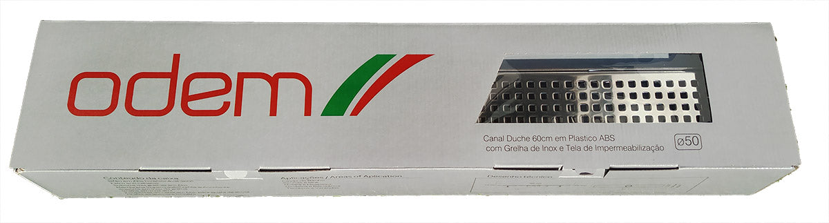 Canal Duche ODEM Updrain com Grelha Inox Quadriculada