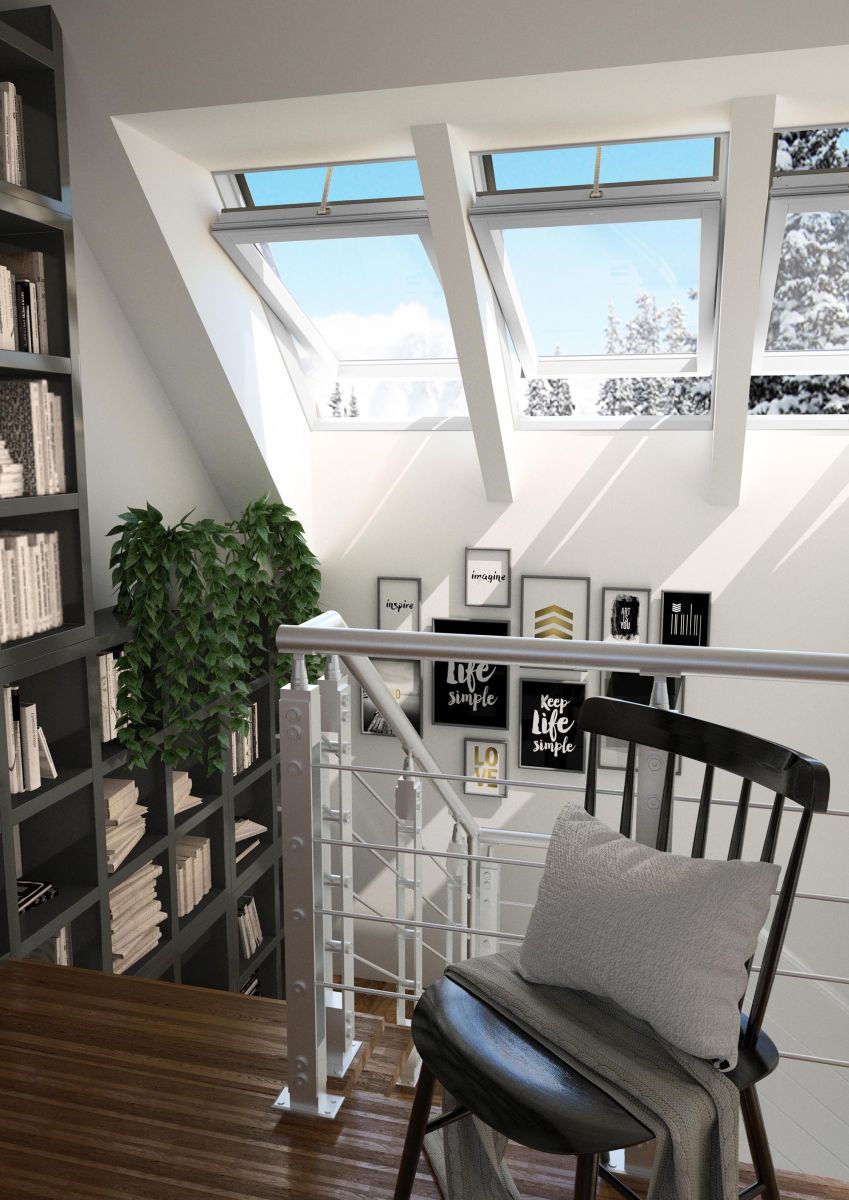 Janela de sótão elétrica IGC, claraboia automatizada para ventilação e iluminação natural.