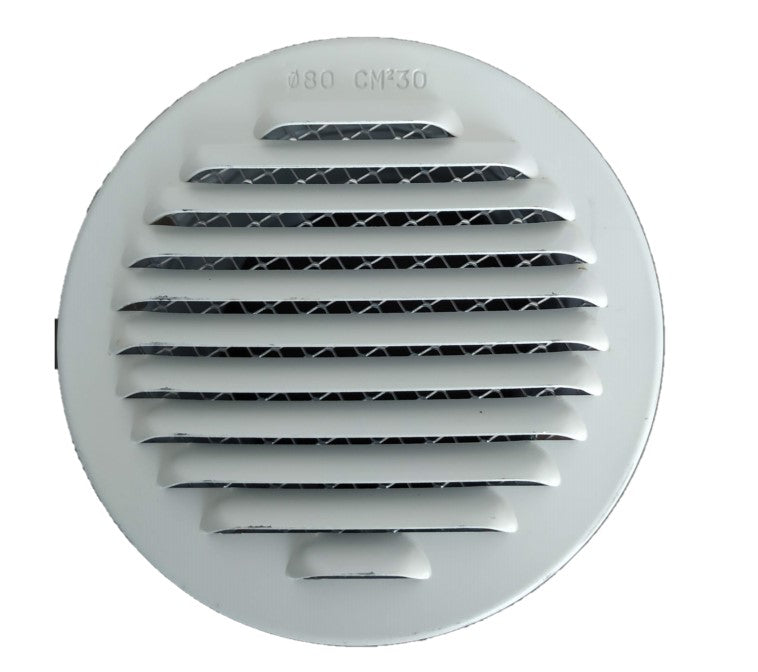 Grelha de Ventilação Redonda em Alumínio | Branco